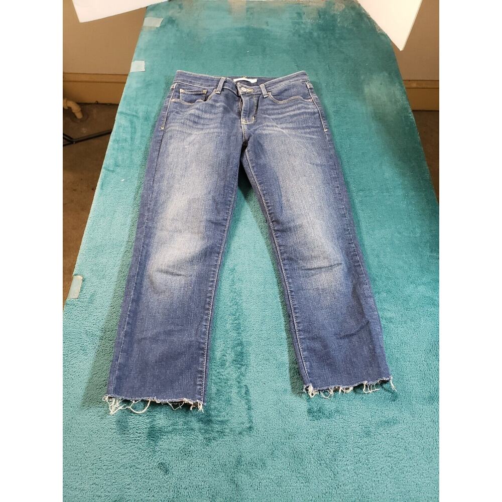 Levis 310 Jeans Sz 6 Womens Blue Pants Stretch Ladies Mid Rise Skinny Cropped
